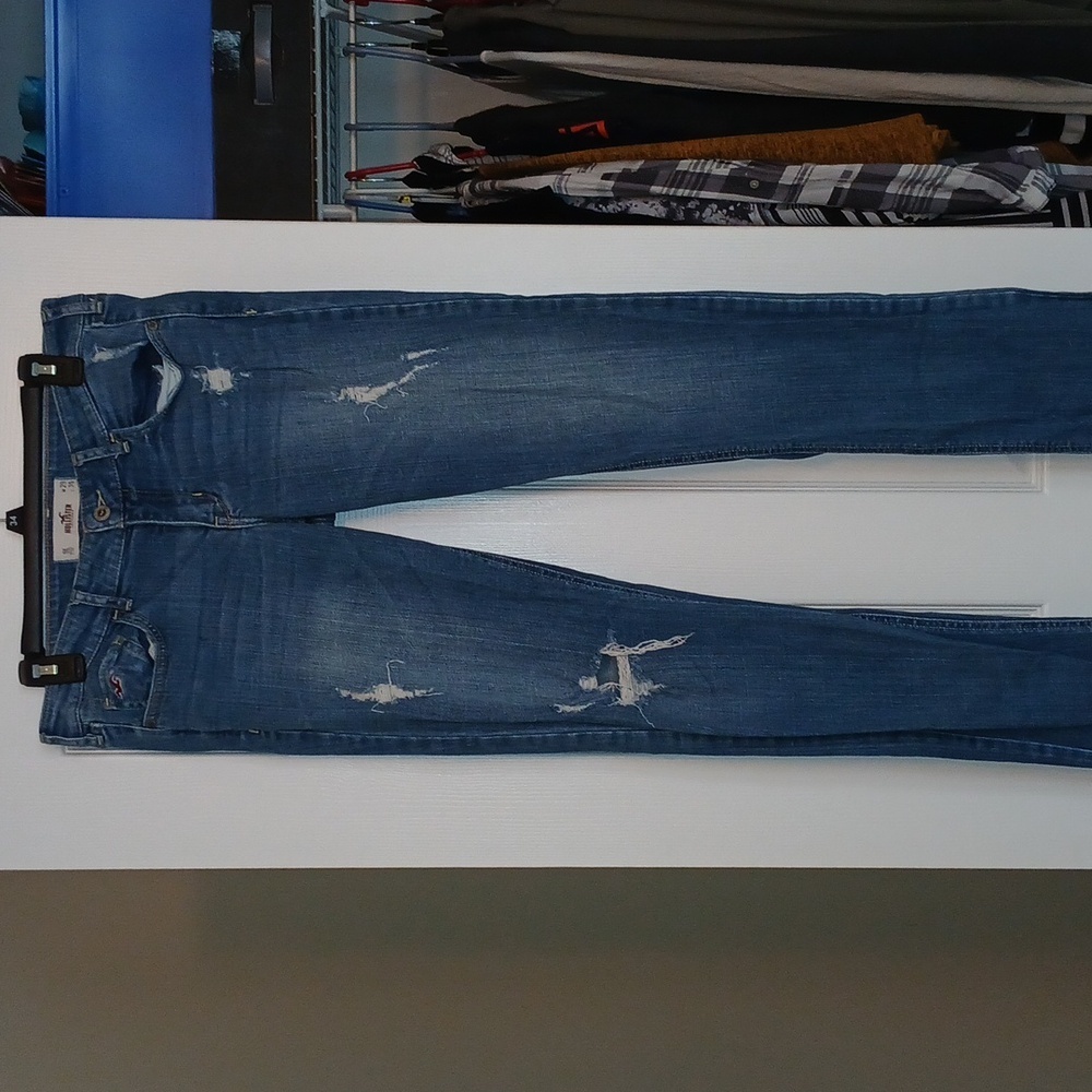 Hollister Distressed Straight Leg Jeans Women's 9/29 Long